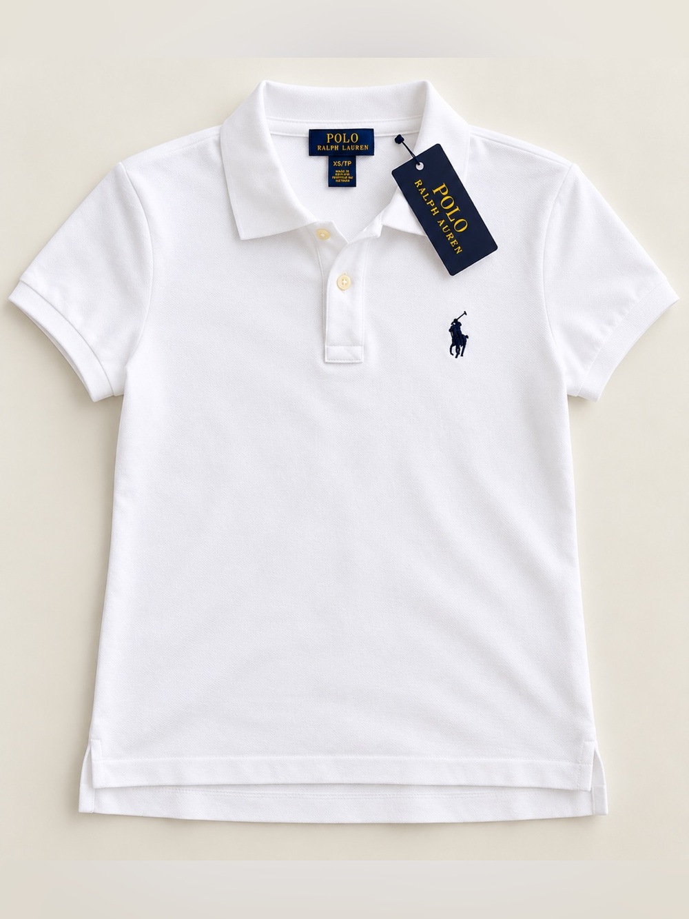 Polo by Ralph Lauren White Polo with Navy Pony